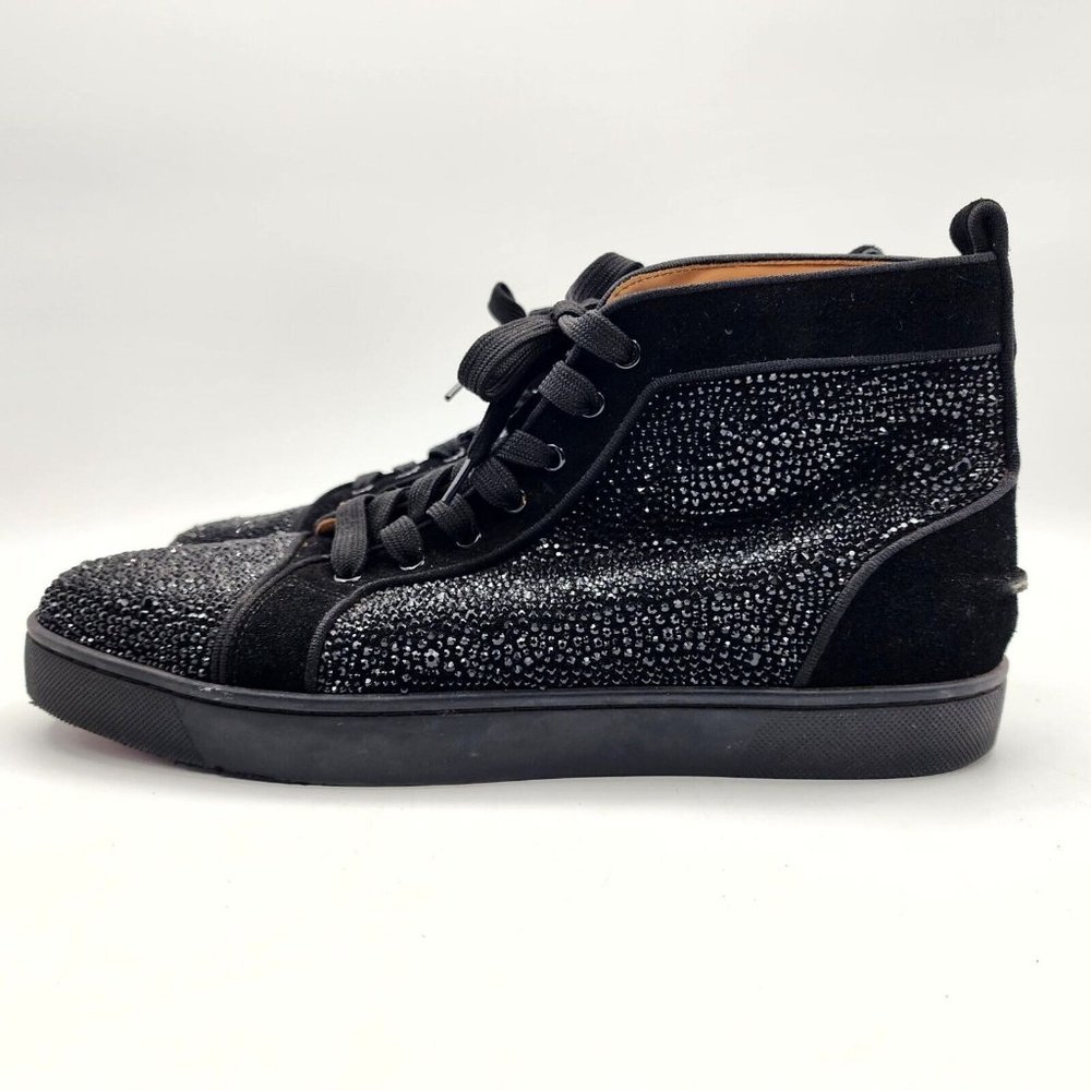 Christian Louboutin Louis Strass Swarovski High Top Sneakers Blk Men US 10/EU 43 - Picture 11 of 16